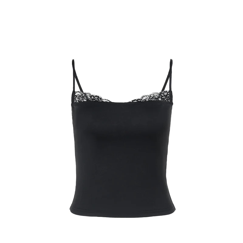 Damen elegantes Spaghetti-Top mit feinem Spitzenbesatz R&B - Image 5