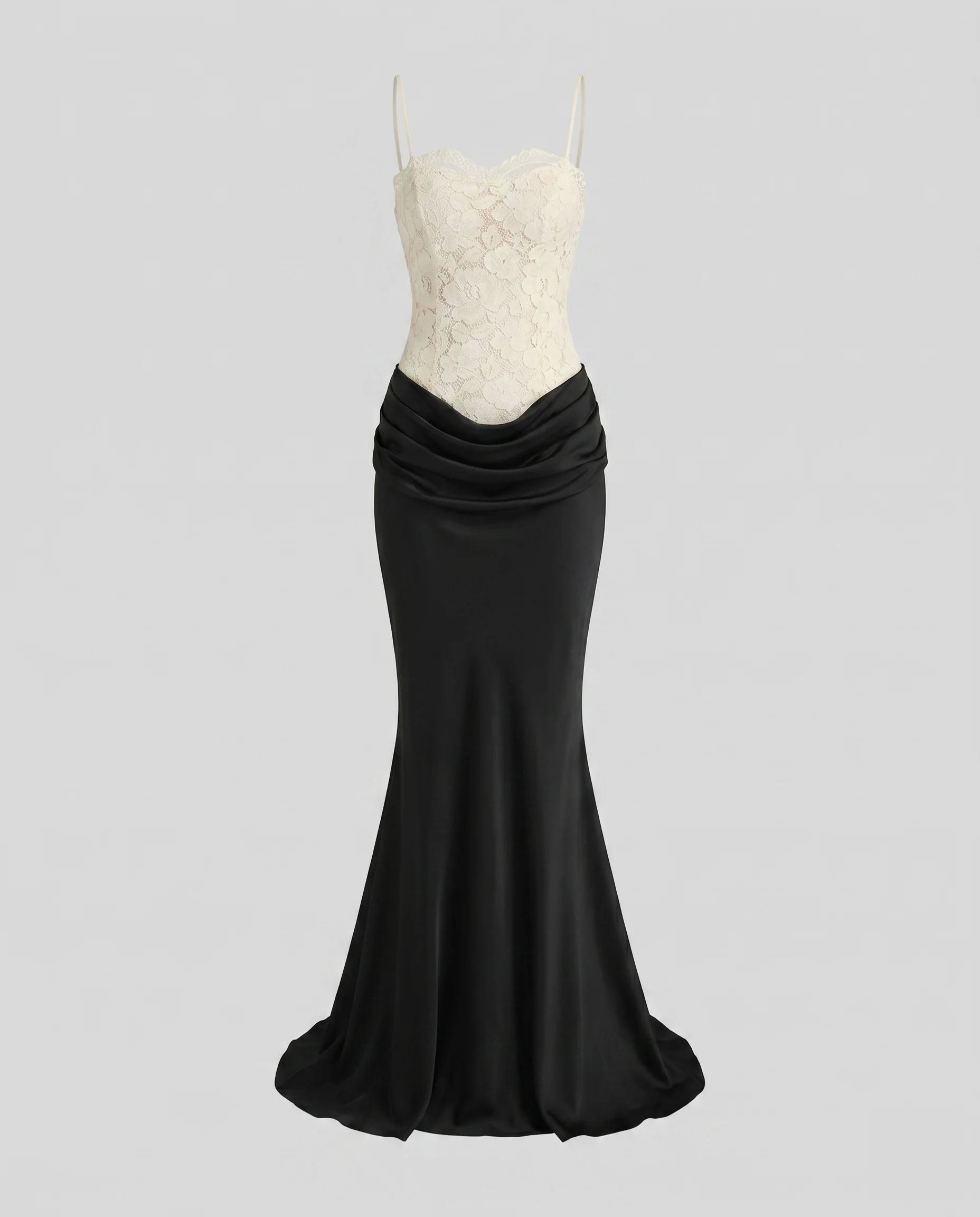 Damen Elegantes Spitzenkleid mit Schößchen und rippendes Design R&B - Image 5