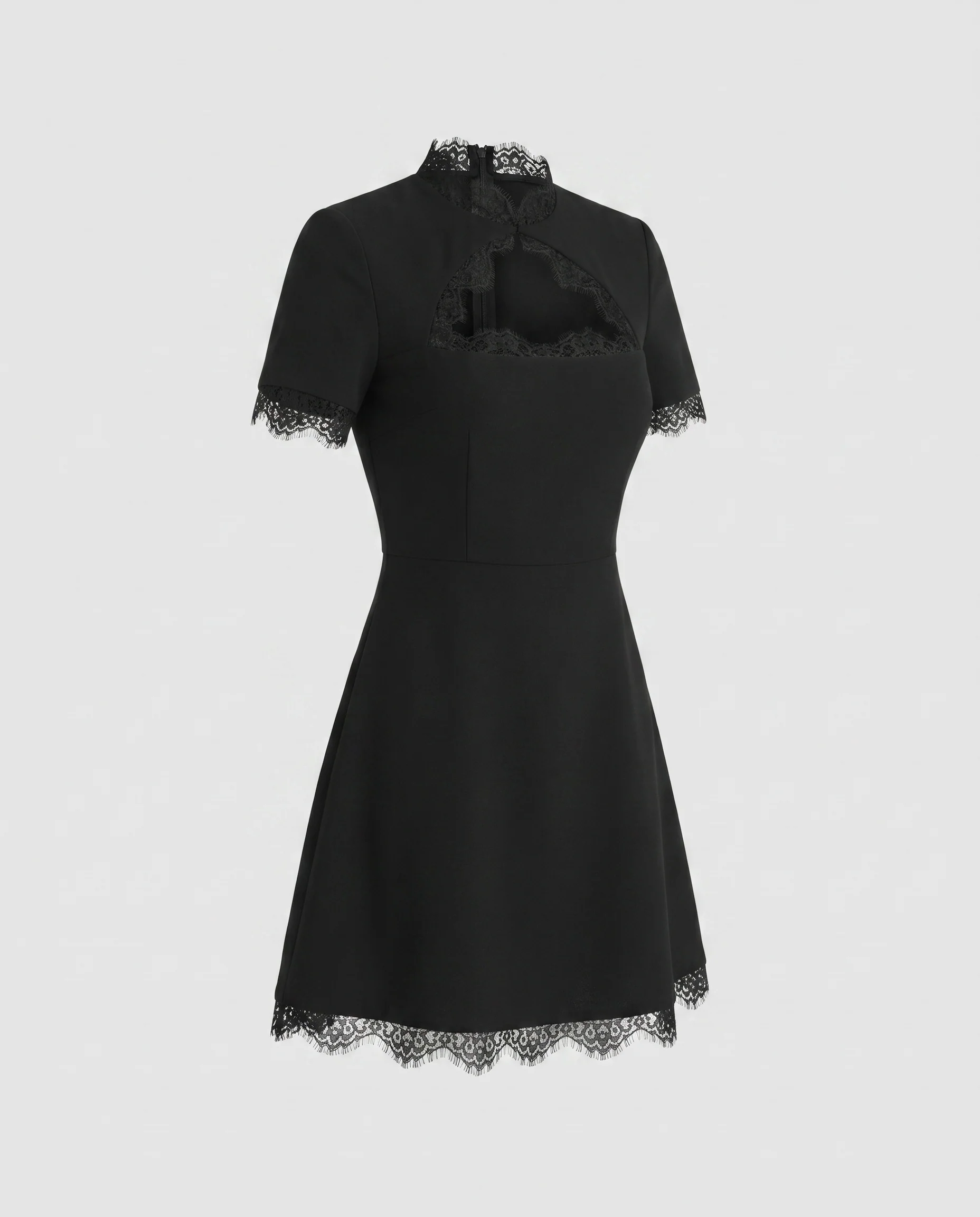 Damen Elegantes Spitzenkleid mit tailliertem Design und kunstvoller Häkelverzierung R&B - Image 5