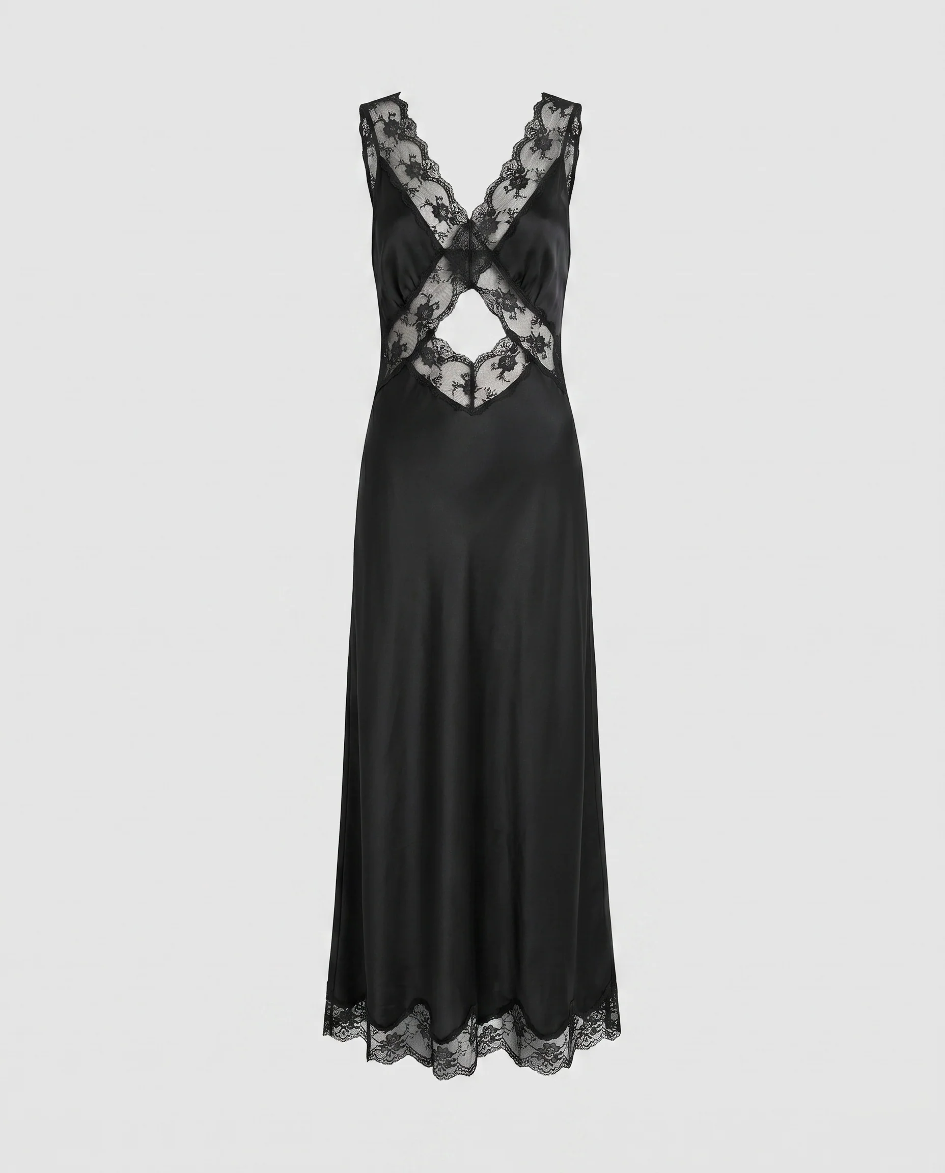 Damen elegantes Spitzenkleid mit verführerischem Ausschnitt und transparenten Elementen R&B - Image 5