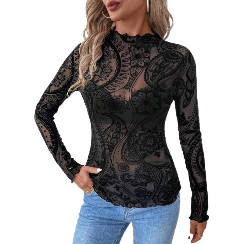 Damen Elegantes Spitzenoberteil mit floralem Muster und enganliegender Passform R&B - Image 5