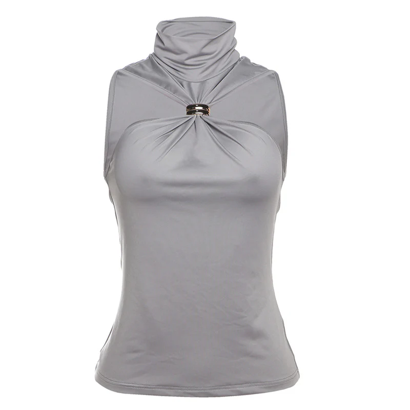 Damen elegantes Top mit hohem Kragen und schlichtem Design R&B - Image 13