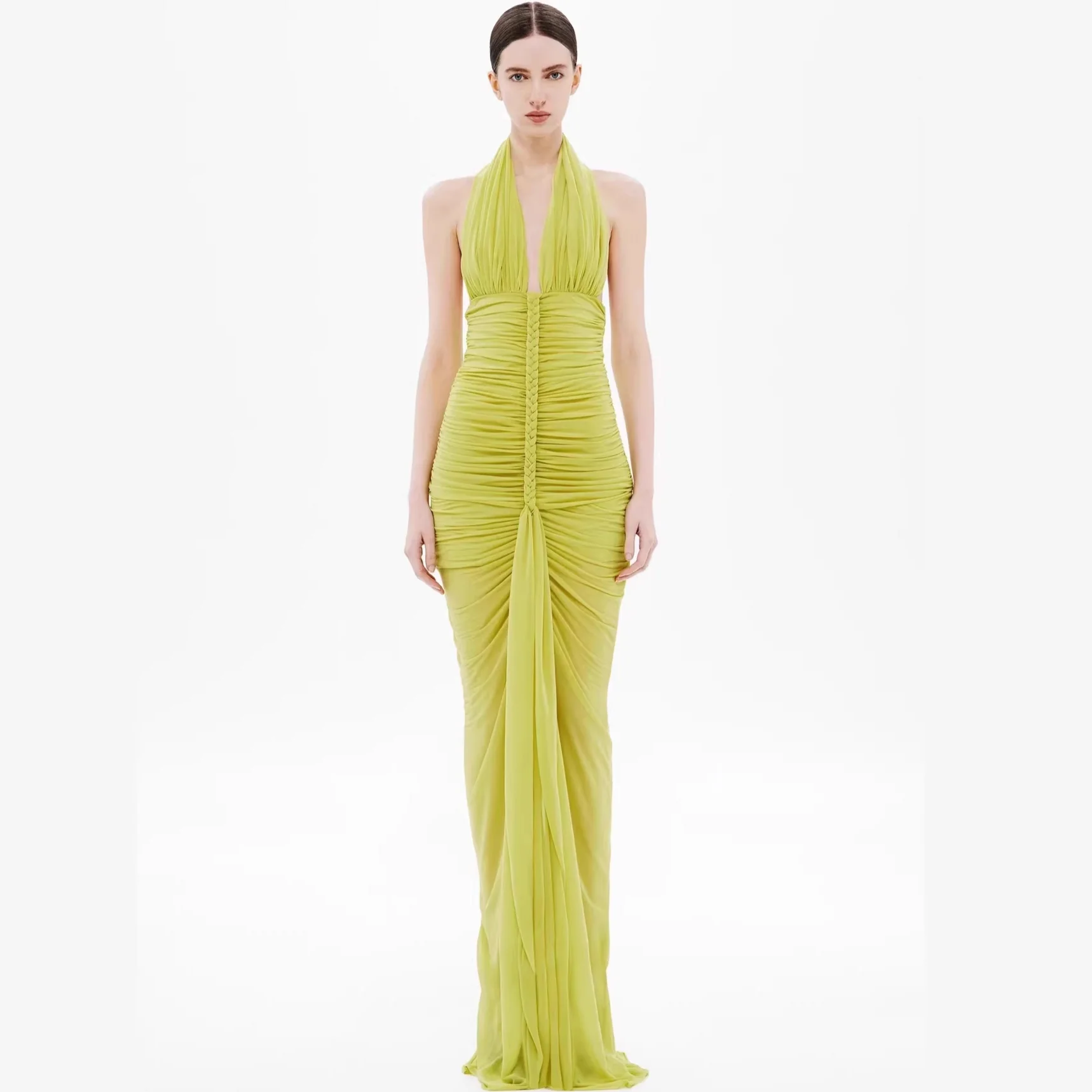 Damen elegantes trägerloses Abendkleid mit raffiniertem Drapé und tiefem Ausschnitt Heidi-Mode - Image 5