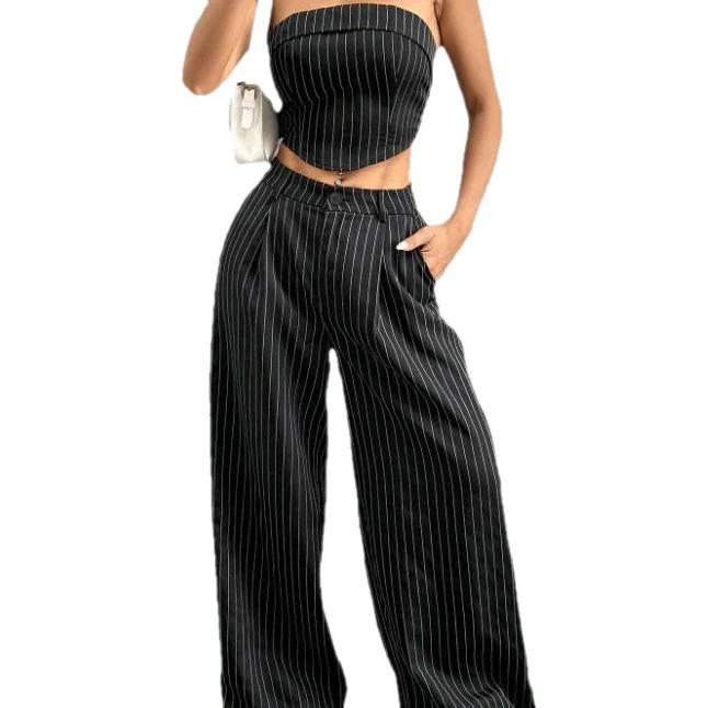Damen elegantes und luftiges Set mit Streifenmuster R&B - Image 5