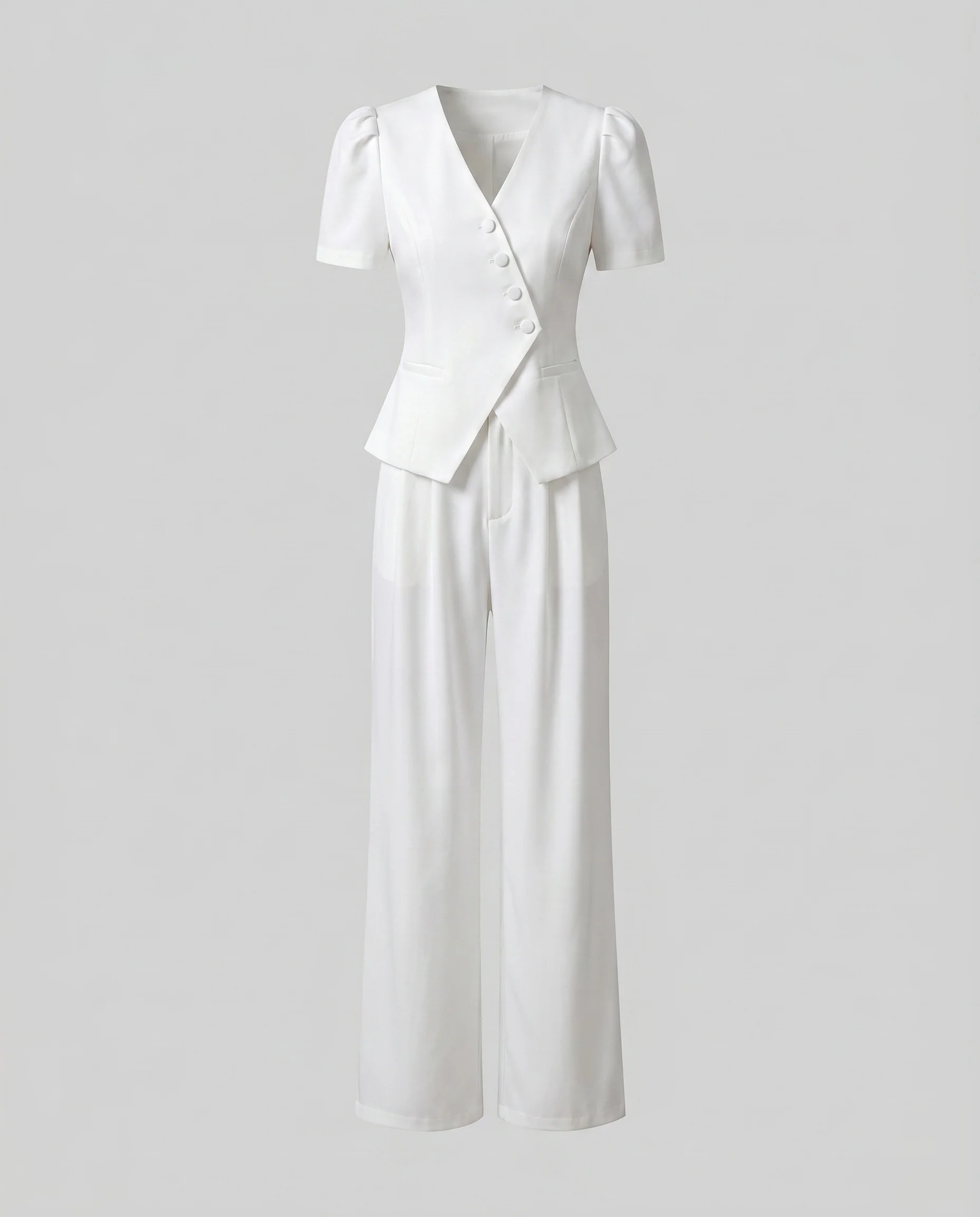 Damen Elegantes und modernes Jumpsuit mit tailliertem Oberteil und weiten Beinen R&B - Image 4