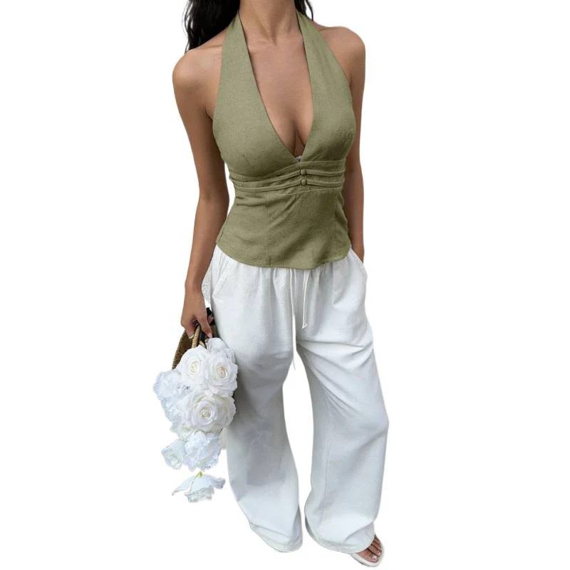 Damen elegantes und tailliertes Bustier-Top mit tiefem V-Ausschnitt R&B - Image 5