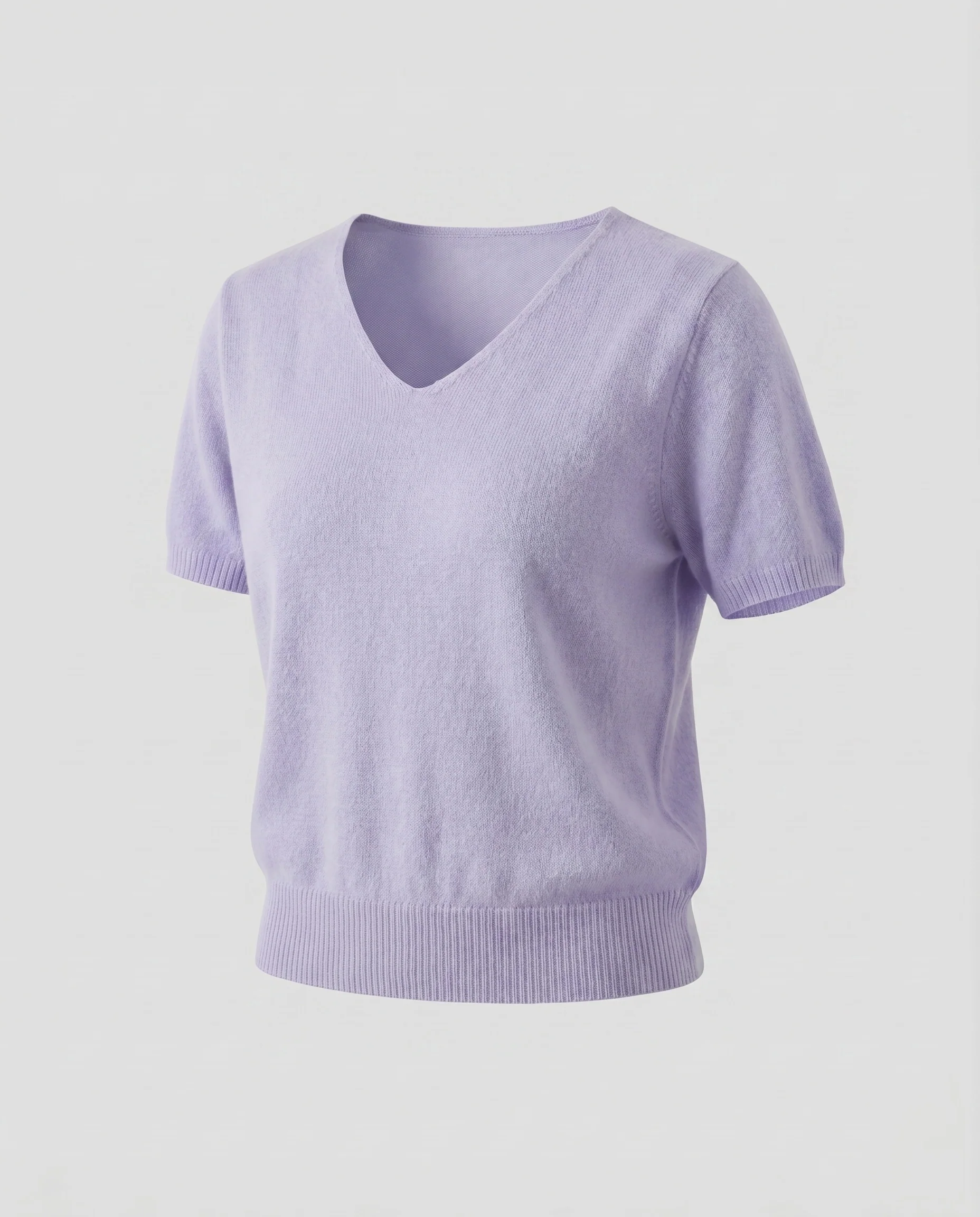 Damen elegantes V-Ausschnitt Strickoberteil mit halblangen Ärmeln - Image 10