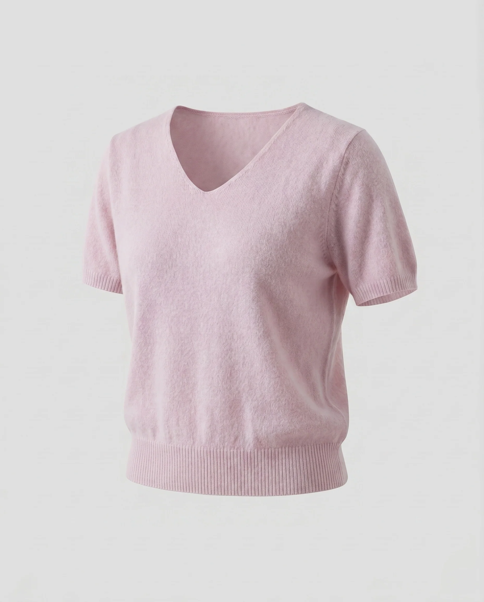 Damen elegantes V-Ausschnitt Strickoberteil mit halblangen Ärmeln - Image 7