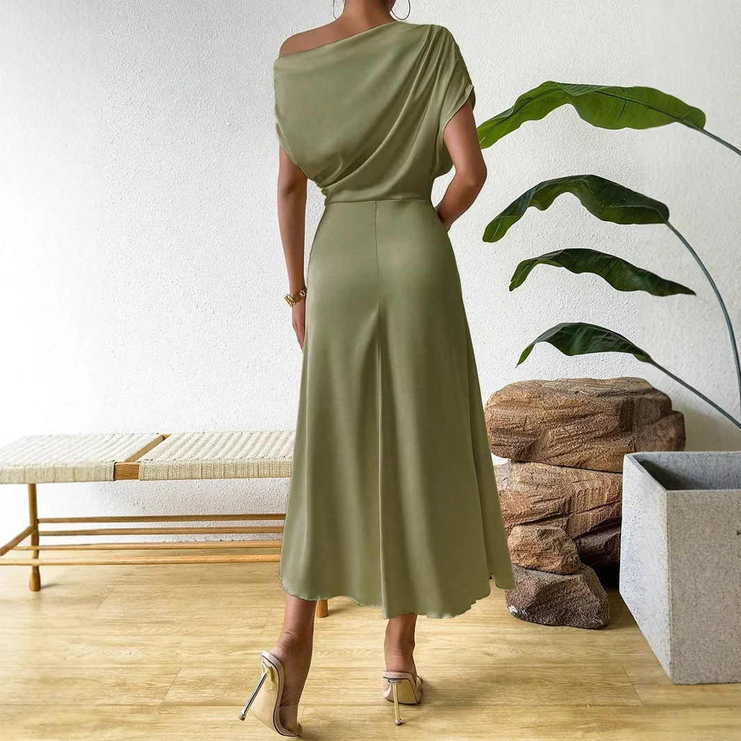 Damen Elegantes Wickelkleid mit asymmetrischem Oberteil und fließendem Schnitt R&B - Image 3