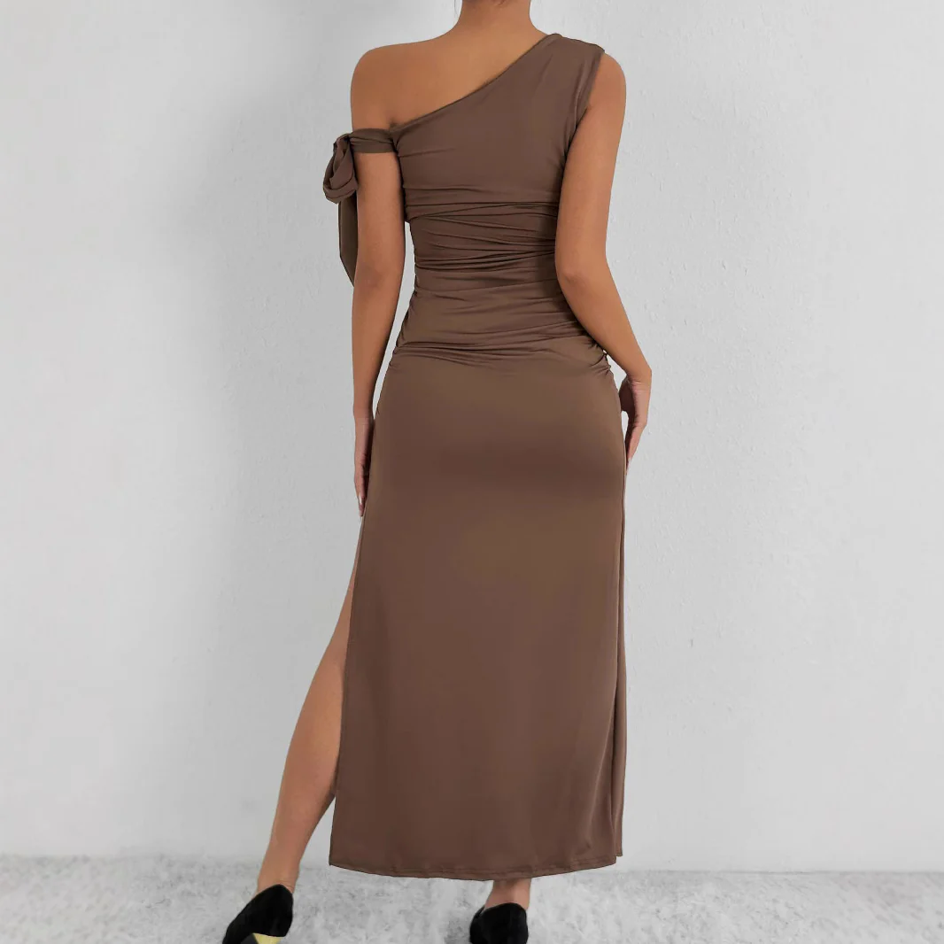 Damen Elegantes Wickelkleid mit asymmetrischem Schnitt und schickem Rüschendetail R&B - Image 3