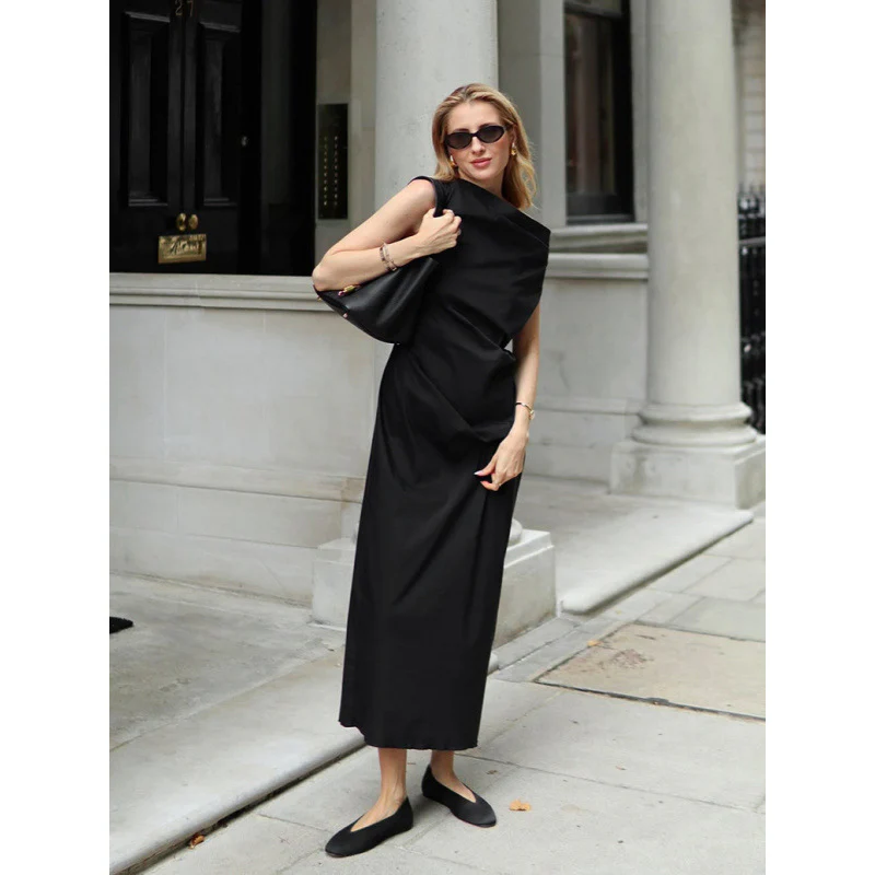 Damen elegantes Wickelkleid mit asymmetrischem Schnitt und schickem Taillendetail R&B - Image 2