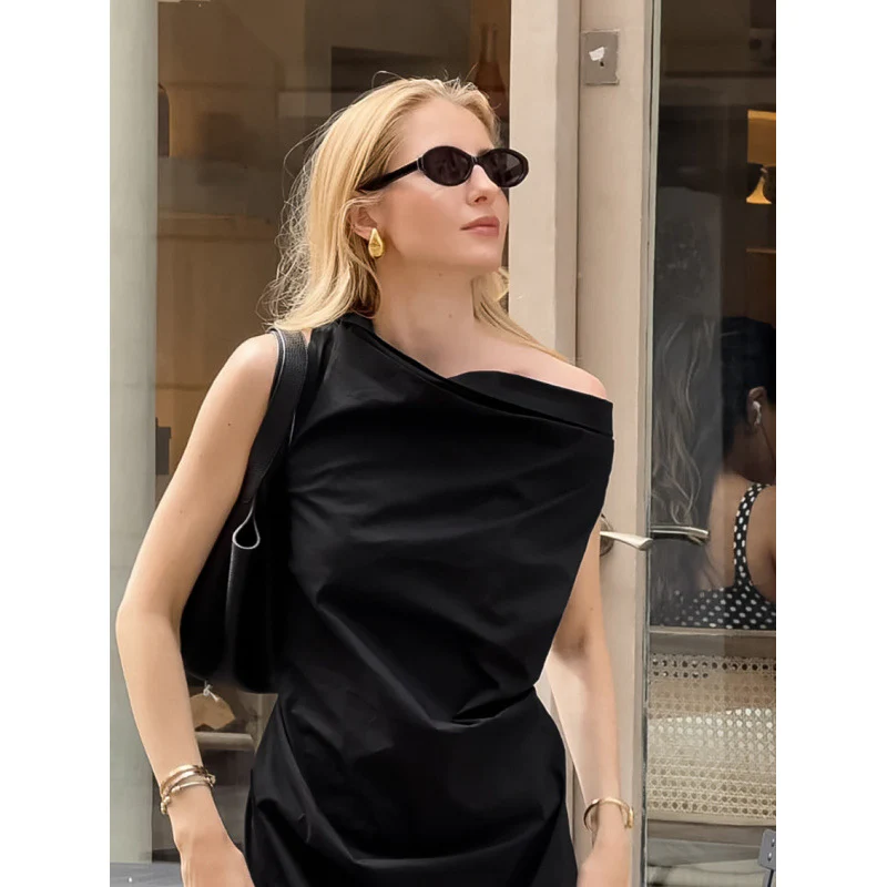 Damen elegantes Wickelkleid mit asymmetrischem Schnitt und schickem Taillendetail R&B - Image 4