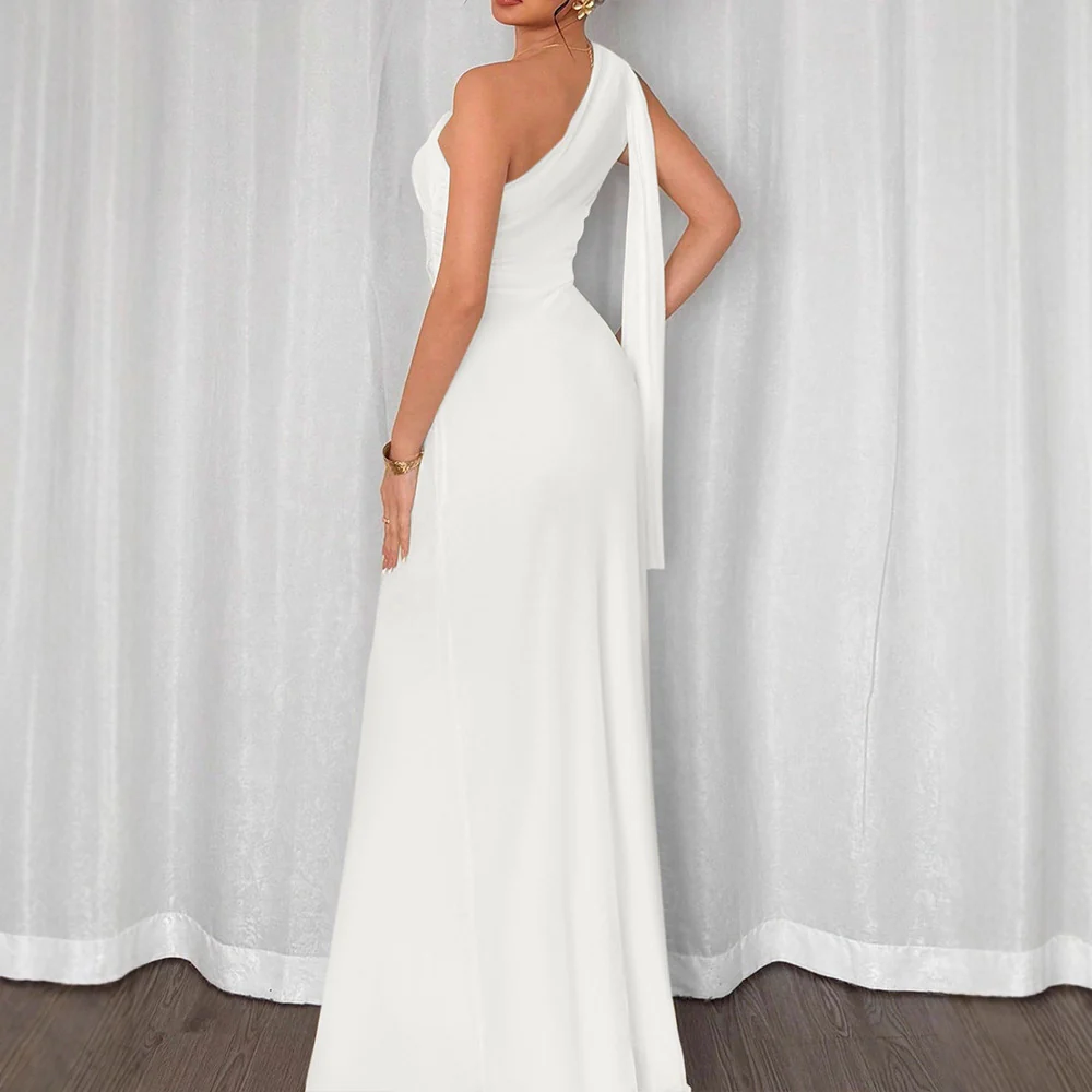 Damen elegantes Wickelkleid mit asymmetrischem Schnitt und tiefem V-Ausschnitt R&B - Image 4
