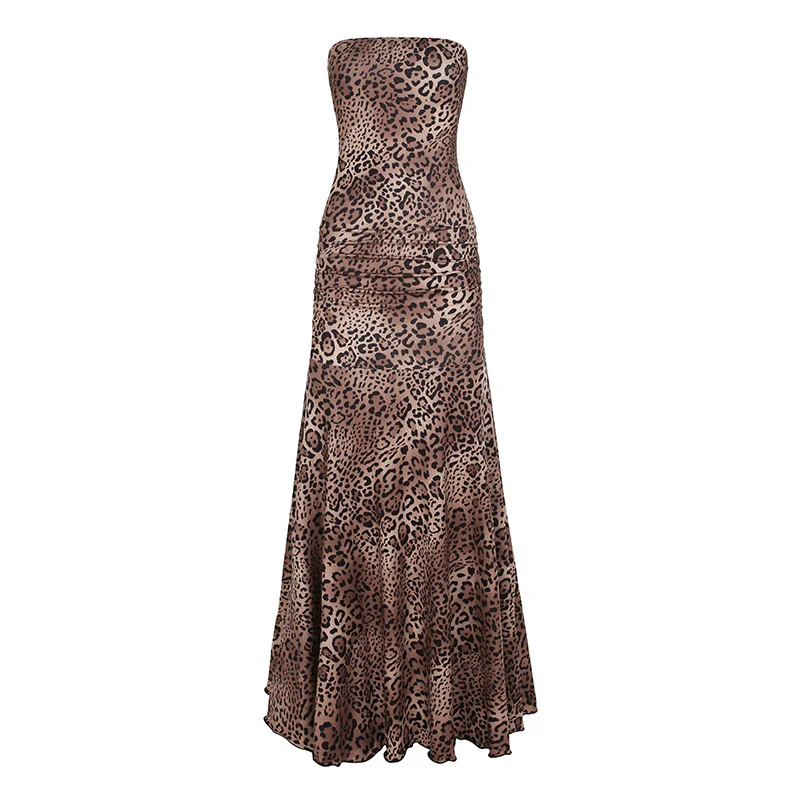 Damen elegantes Wickelkleid mit Leopardenmuster und voluminösem Saum Heidi-Mode - Image 7