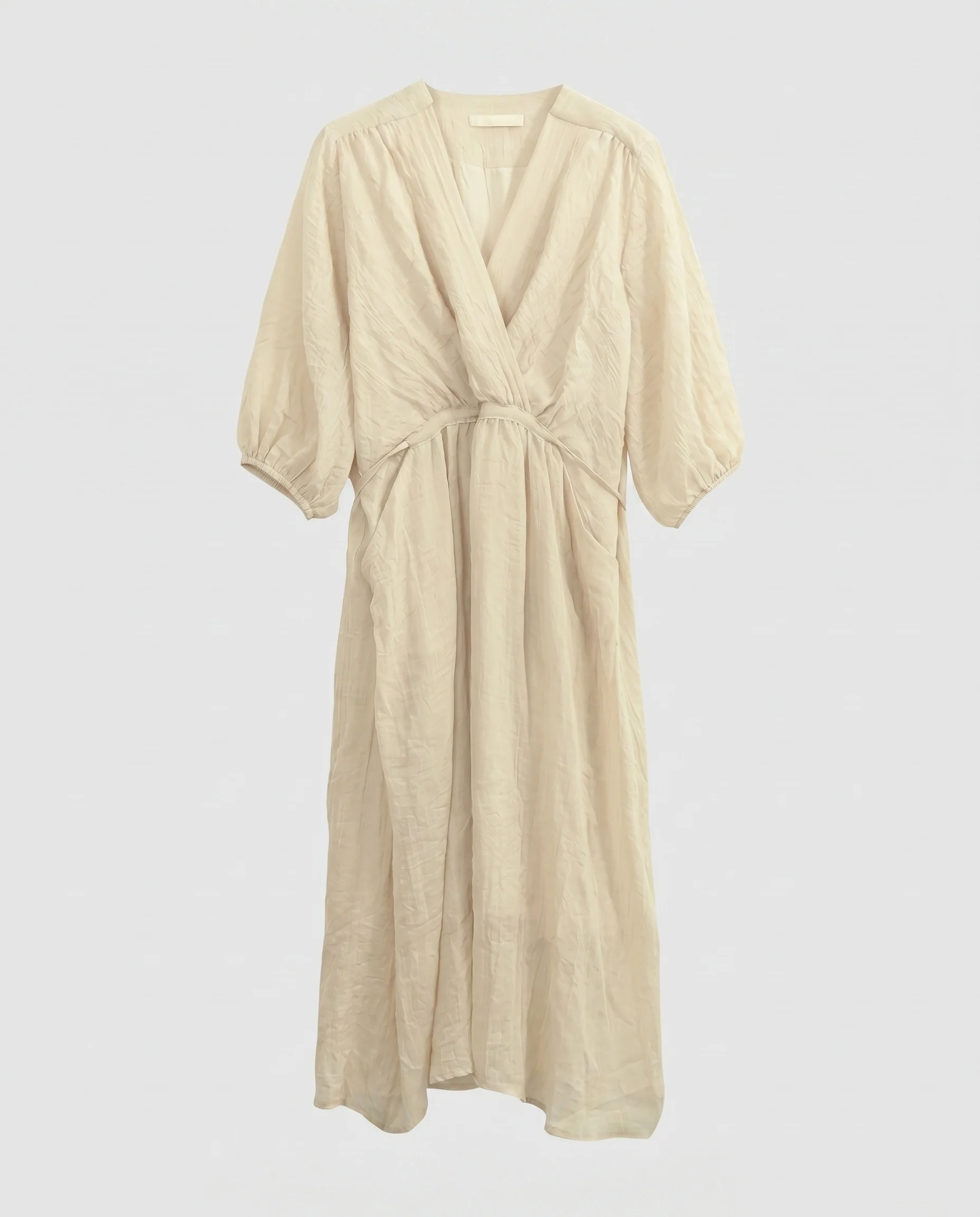 Damen elegantes Wickelkleid mit weiten Ärmeln und fließendem Schnitt - Image 6