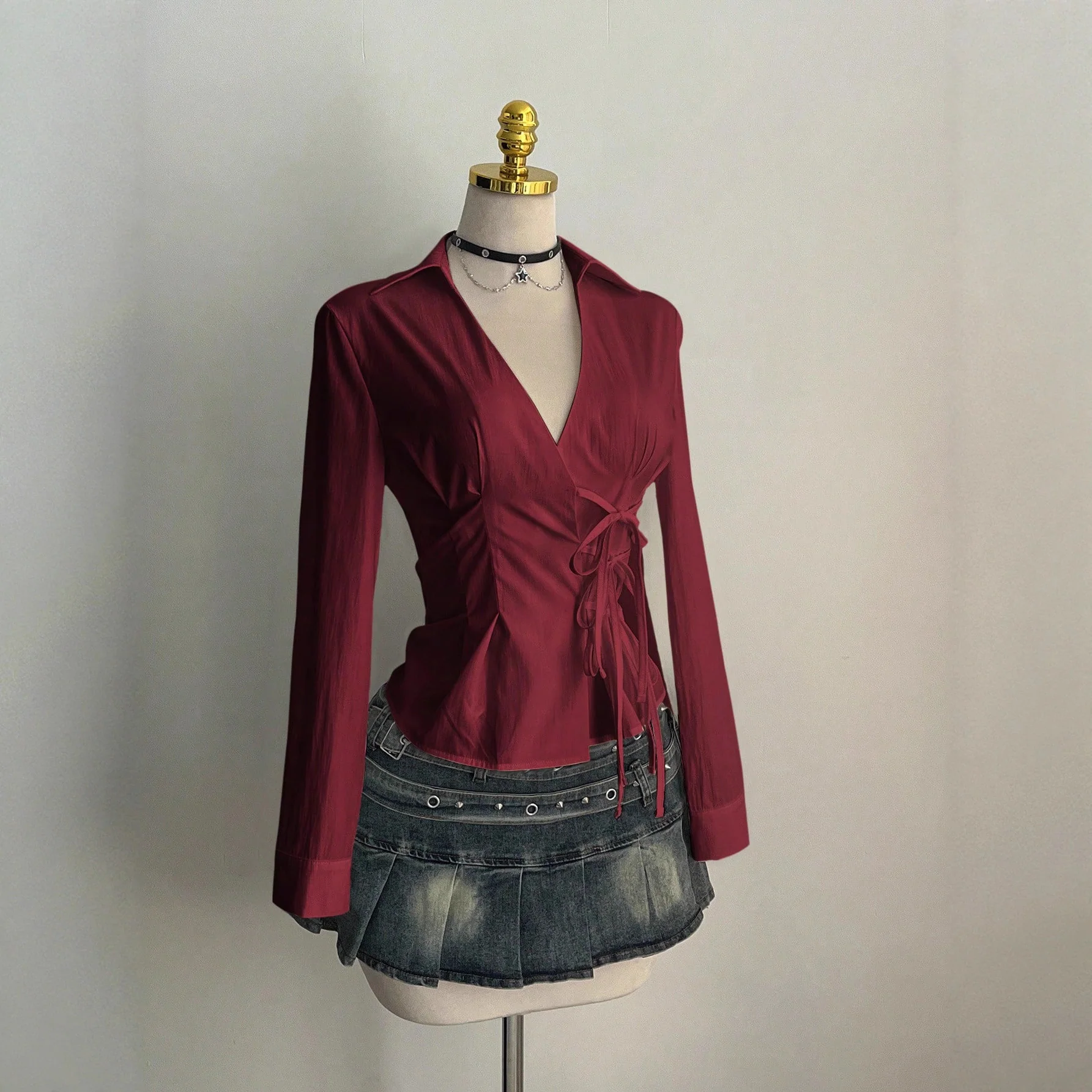 Damen Elegantes Wickeloberteil mit feinen Rüschendetails R&B - Image 2
