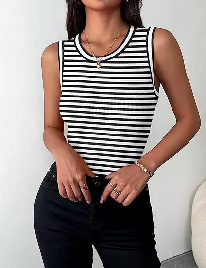 Damen eng anliegendes Ripp-Top ohne Ärmel R&B - Image 12