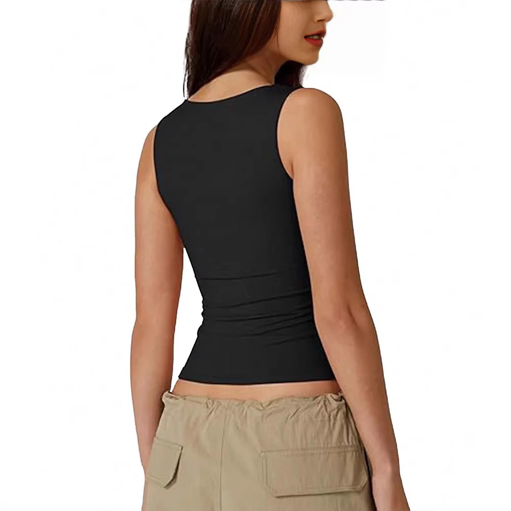 Damen eng anliegendes Tanktop mit quadratischem Ausschnitt und atmungsaktiver Struktur R&B - Image 4