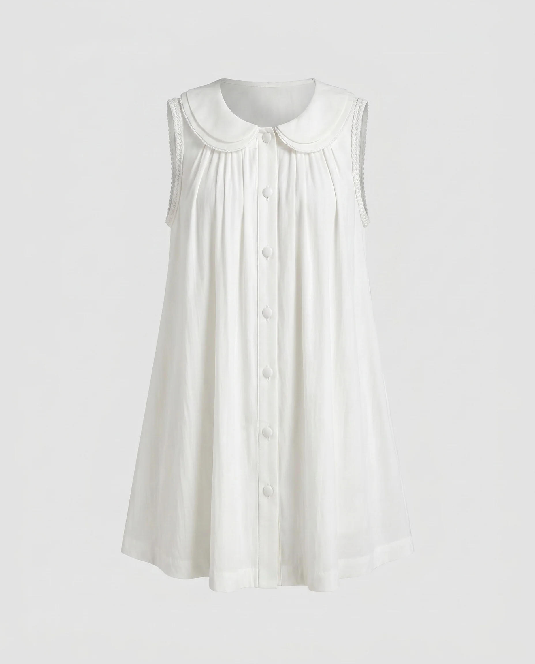 Damen entzückendes Hemdblusenkleid mit verspieltem Kragen und Knopfleiste R&B - Image 5