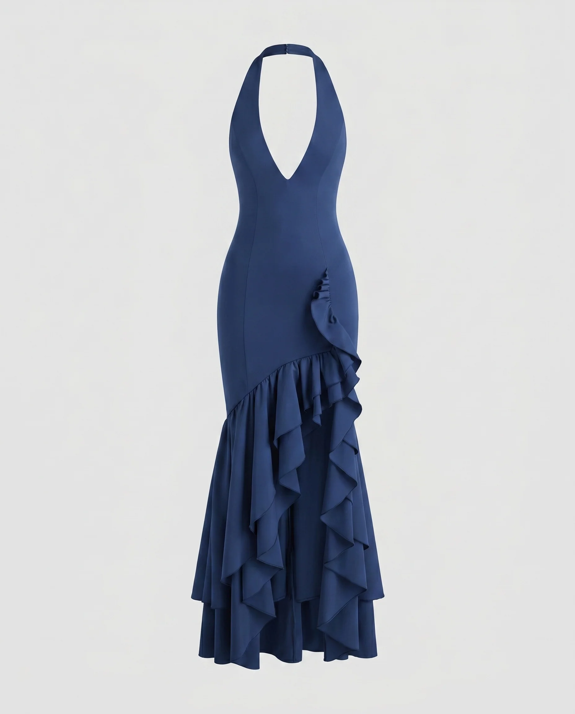Damen Exquisites Abendkleid mit hohem Schlitz und elegantem Volant R&B - Image 5
