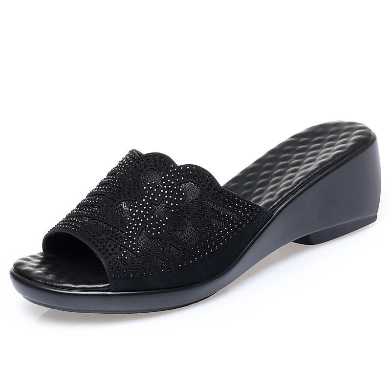 Damen Fashion Sandalen mit modischer Blütenapplikation und komfortablem Plateau R&B - Image 7