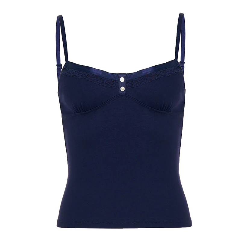 Damen Feinripp Spaghetti-Top mit Spitzen-Detail Heidi-Mode - Image 7