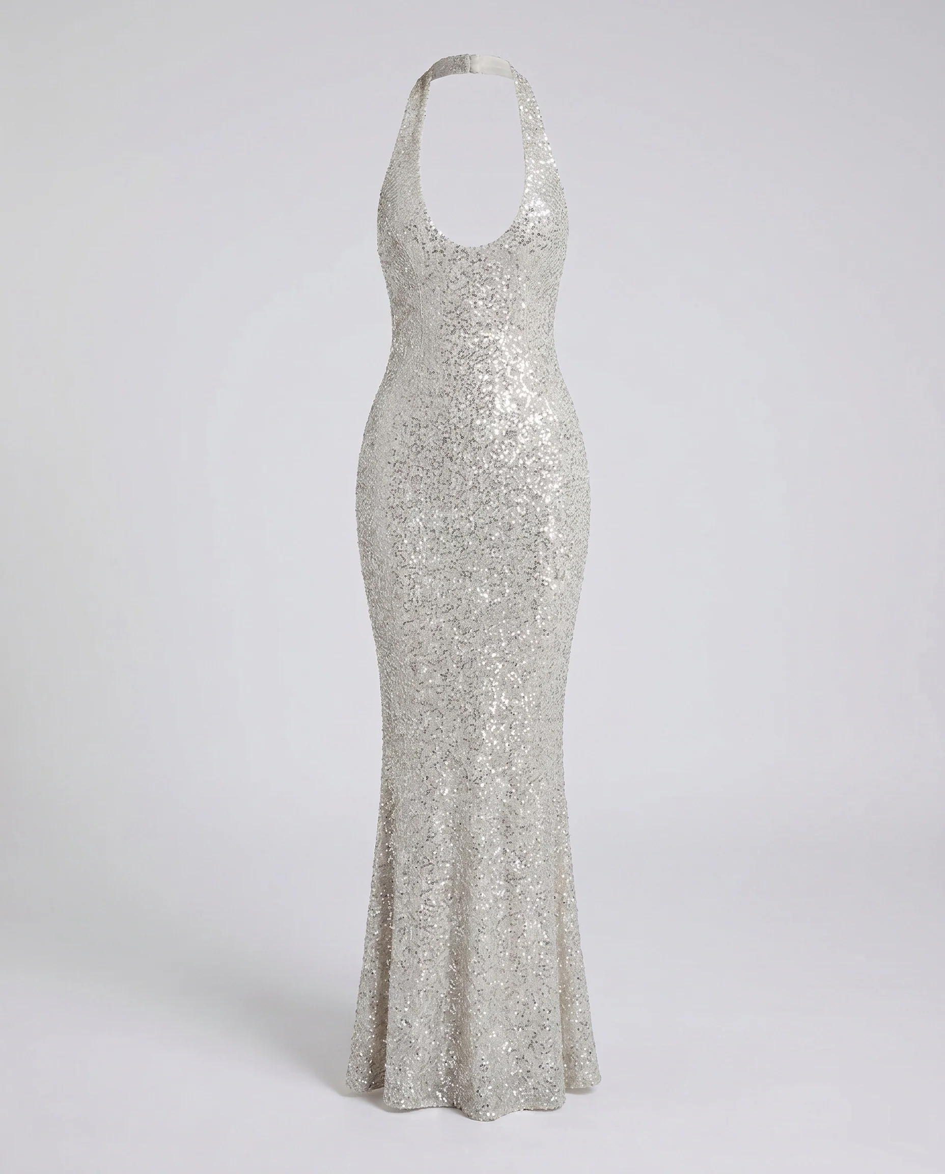 Damen figurbetontes Abendkleid mit schimmernden Pailletten und tiefem V-Ausschnitt R&B - Image 5