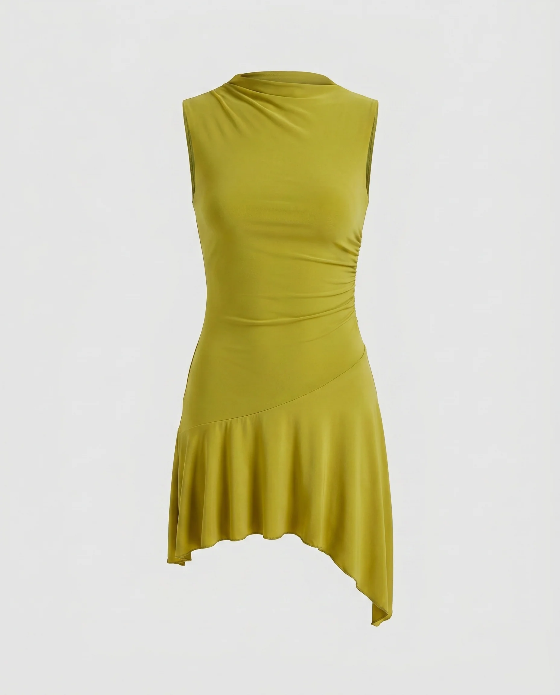 Damen figurbetontes asymmetrisches Kleid mit Rüschendetails R&B - Image 5