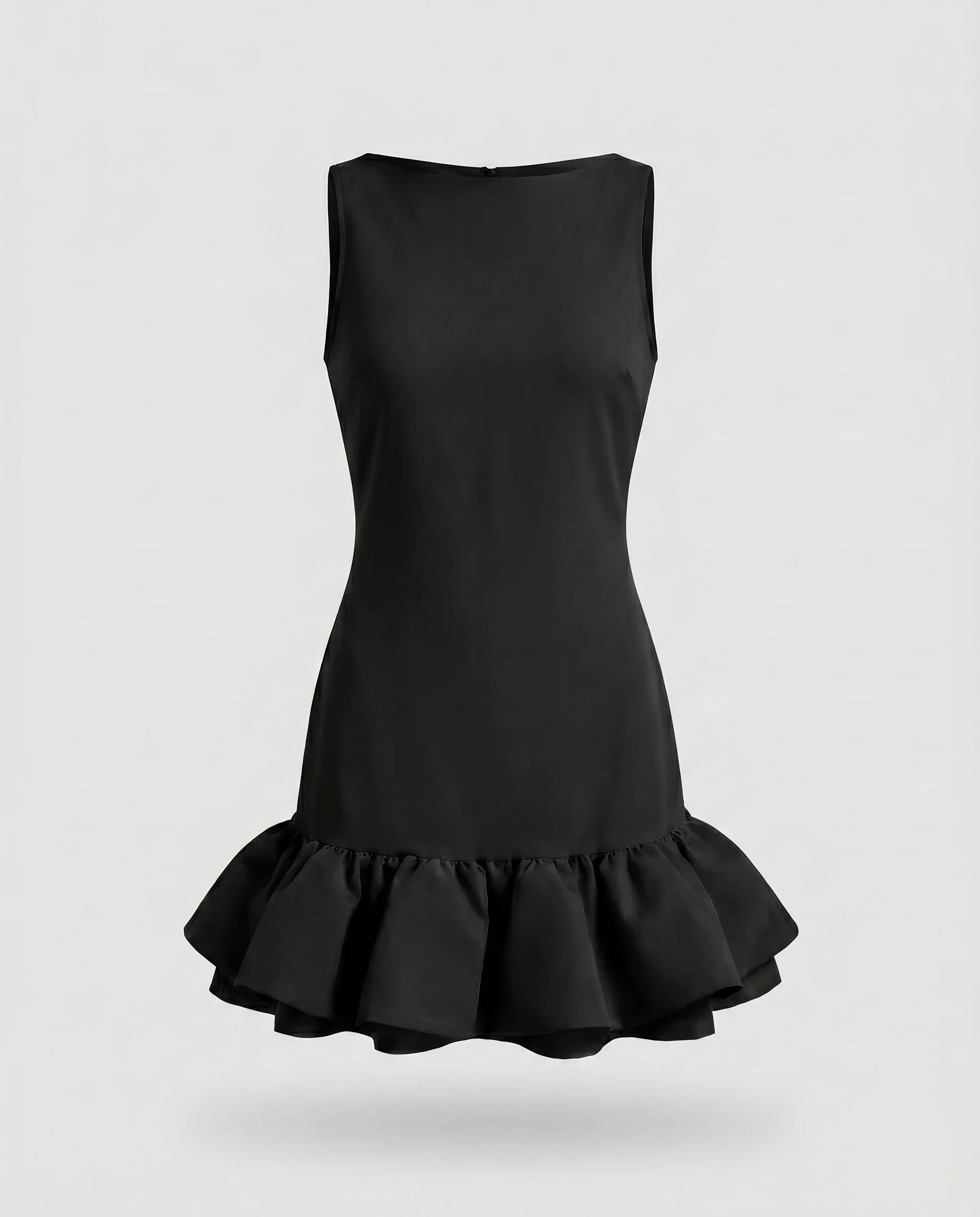 Damen Figurbetontes Kleid mit voluminösem Rüschensaum R&B - Image 8