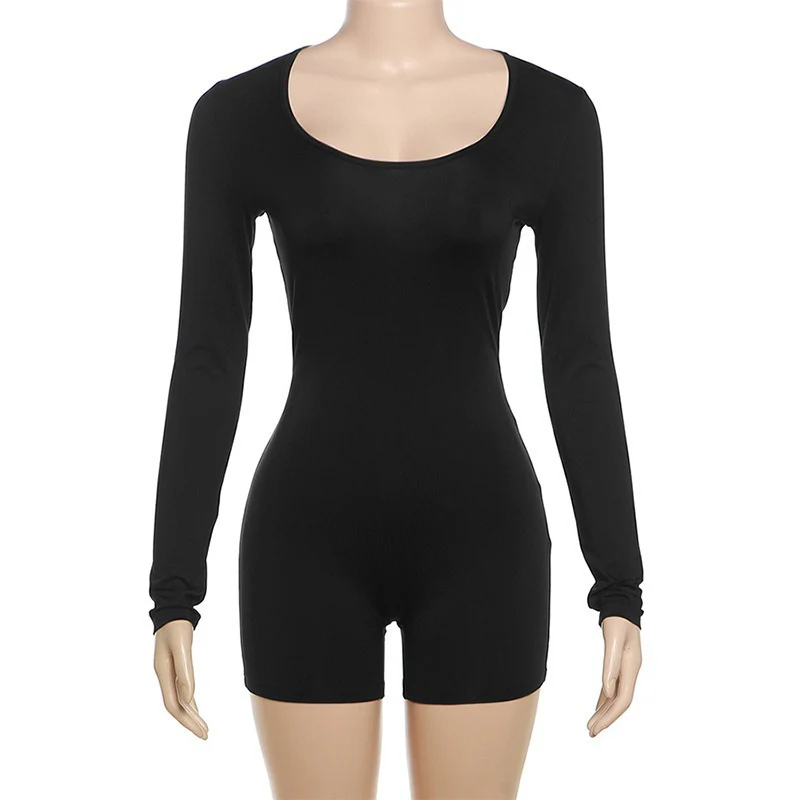 Damen Figurbetontes Kurzarm-Jumpsuit mit langem Arm R&B - Image 5