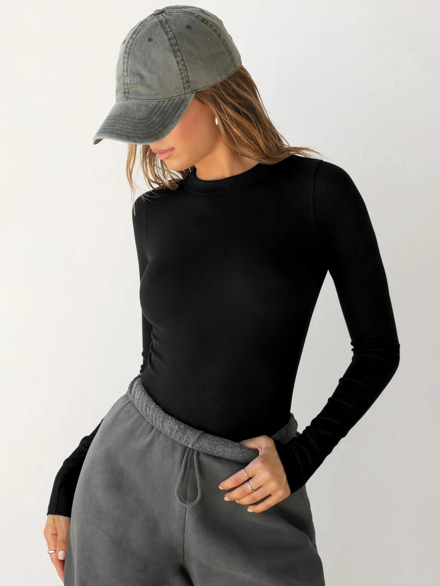 Damen Figurbetontes Langarmshirt mit modischem Rippdesign R&B - Image 6