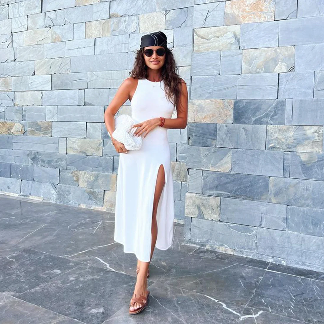 Damen figurbetontes Maxi-Kleid mit seitlichem Schlitz und modernem Schnitt R&B - Image 2