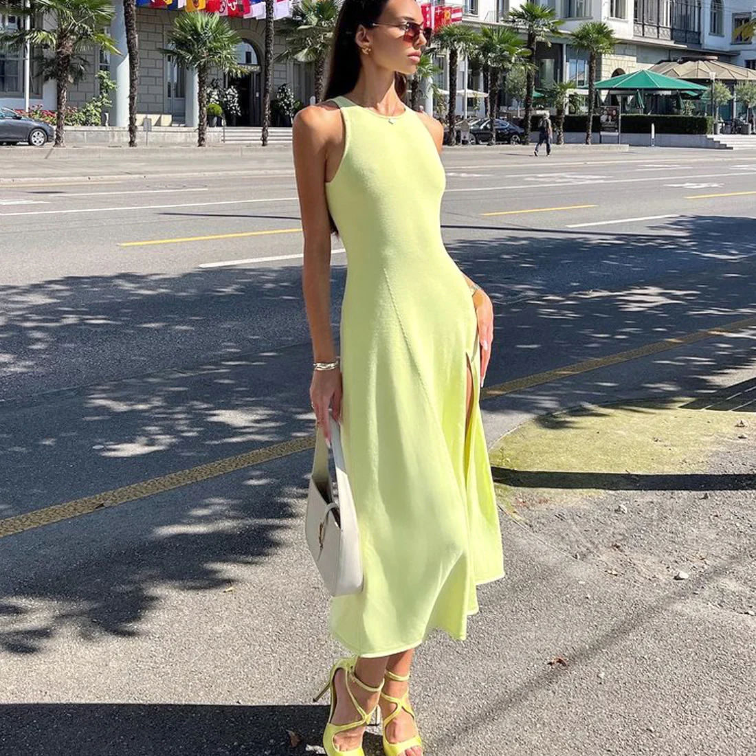 Damen figurbetontes Maxi-Kleid mit seitlichem Schlitz und modernem Schnitt R&B - Image 5