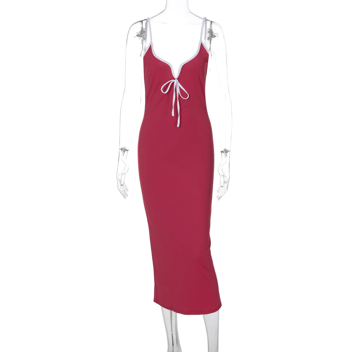 Damen figurbetontes Maxikleid mit tiefem Ausschnitt R&B - Image 7