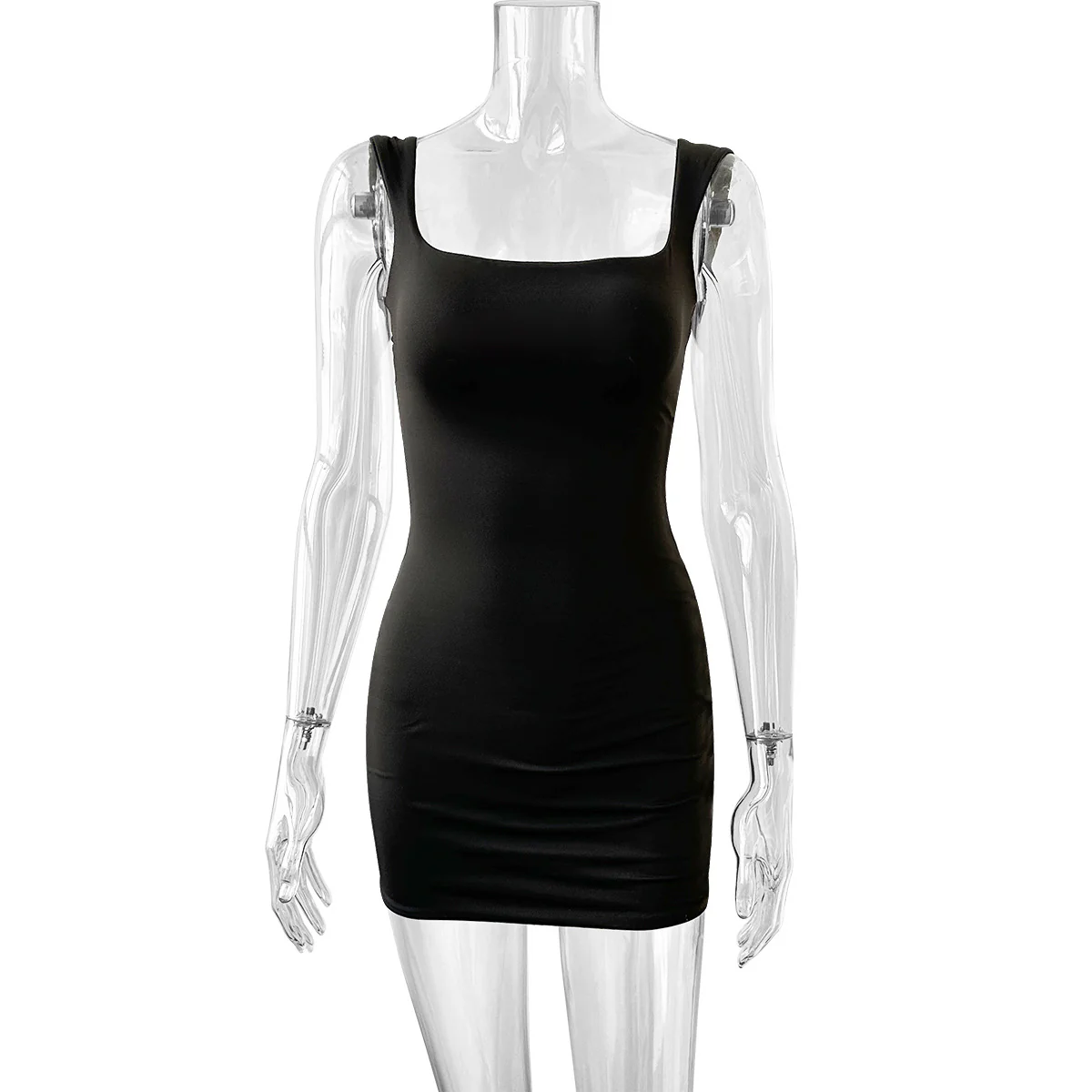 Damen figurbetontes Minikleid mit quadratischem Ausschnitt R&B - Image 4