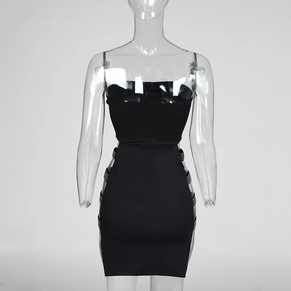 Damen figurbetontes Minikleid mit transparenten Seiteneinsätzen R&B - Image 3