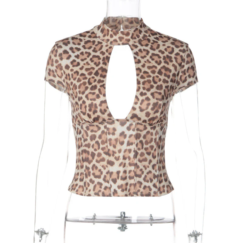 Damen figurbetontes Oberteil mit hochgeschlossenem Design und Cut-Out Akzent R&B - Image 6