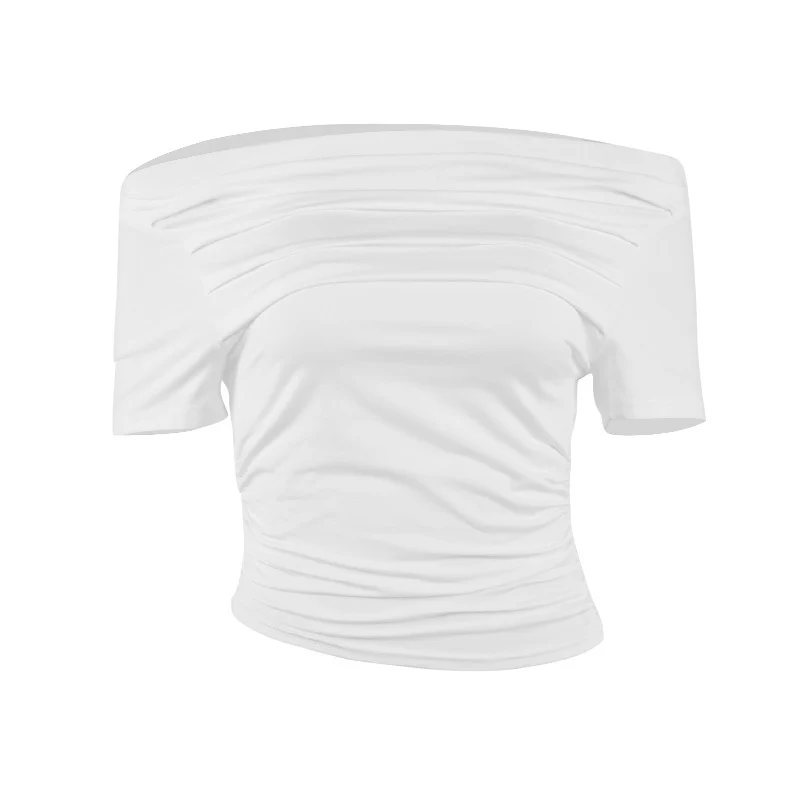 Damen figurbetontes Oberteil mit Off-Shoulder Design und Raffung R&B - Image 5