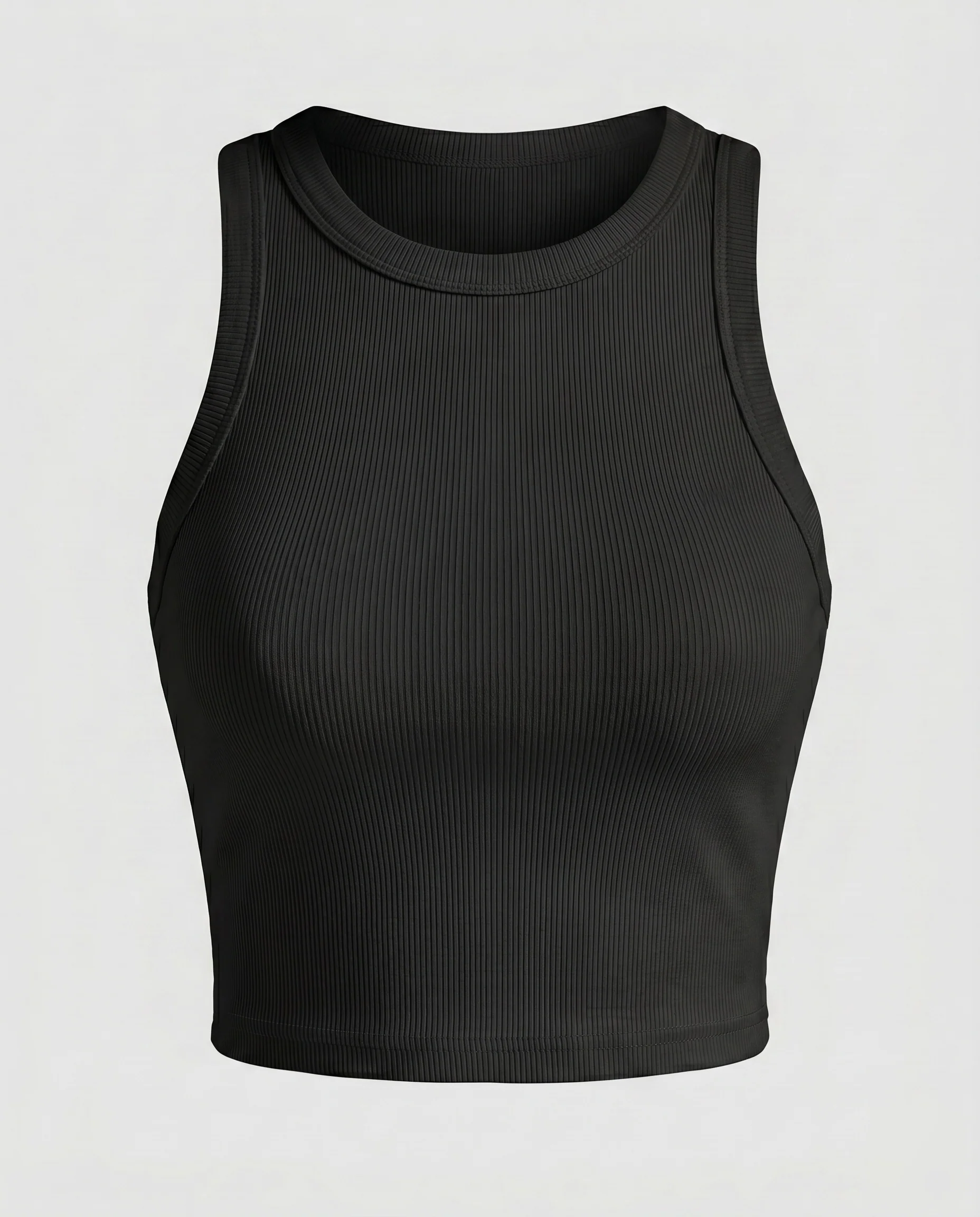 Damen figurbetontes Ripp-Top mit hochgeschlossenem Design - Image 6