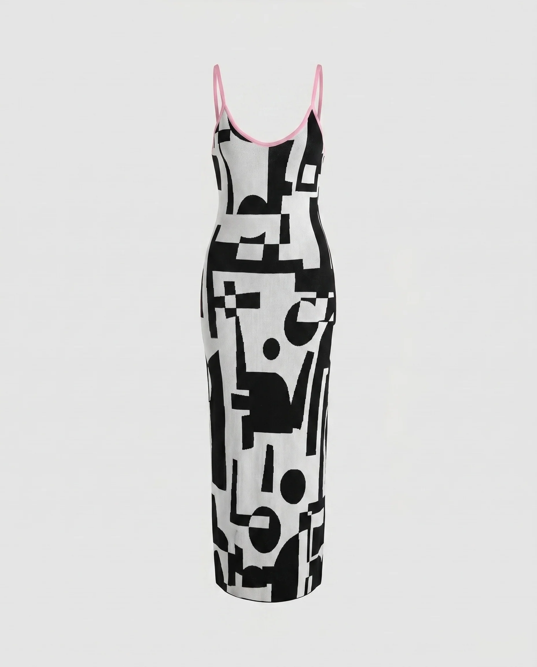 Damen figurbetontes Strickkleid mit Wellenmuster - Image 9