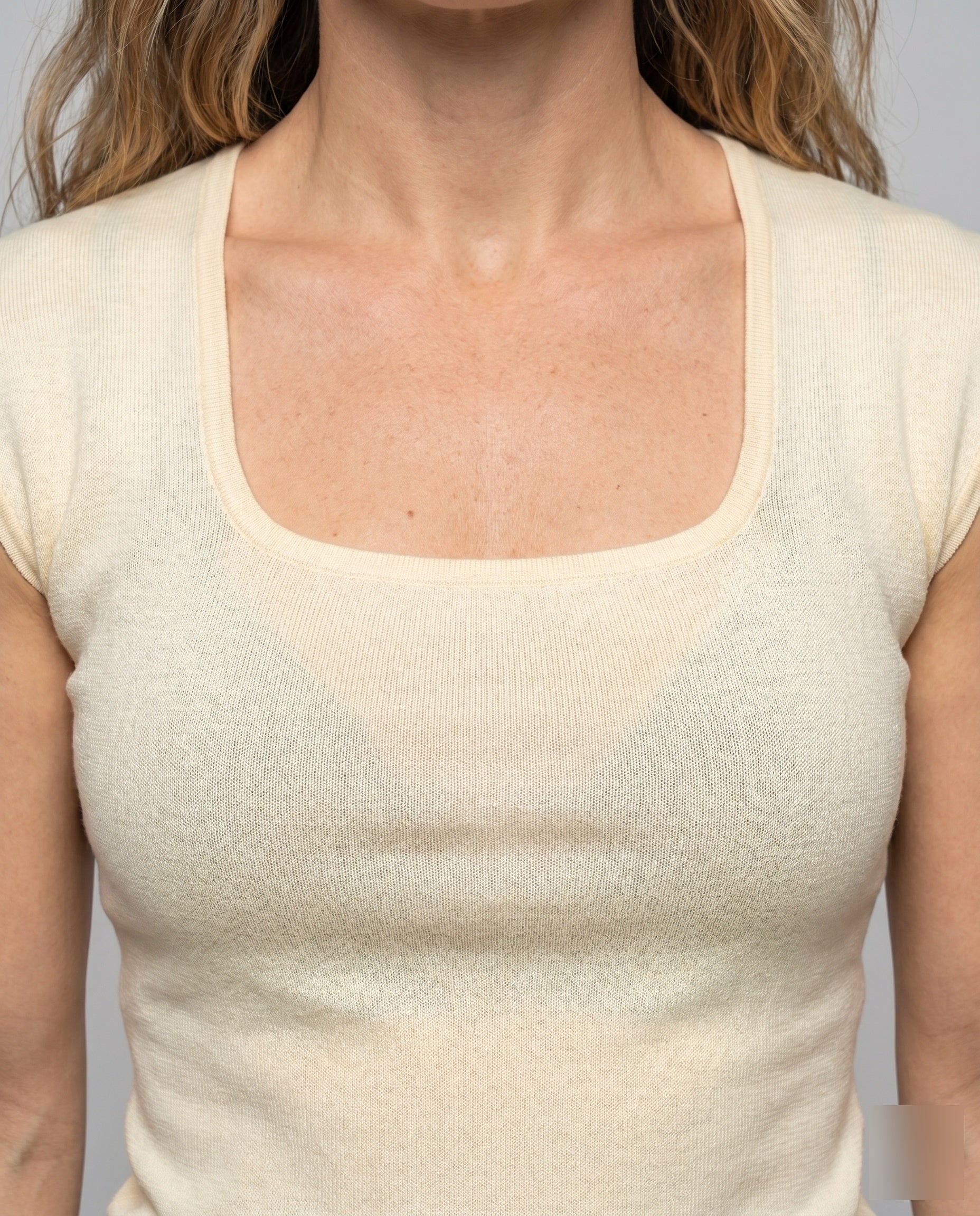 Damen figurbetontes Strickoberteil mit quadratischem Ausschnitt - Image 3