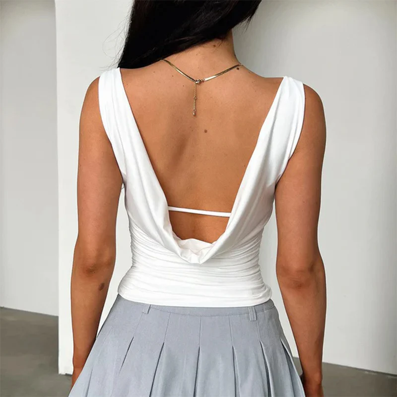 Damen figurbetontes Top mit asymmetrischem Ausschnitt und angenehmem Stretch R&B - Image 2