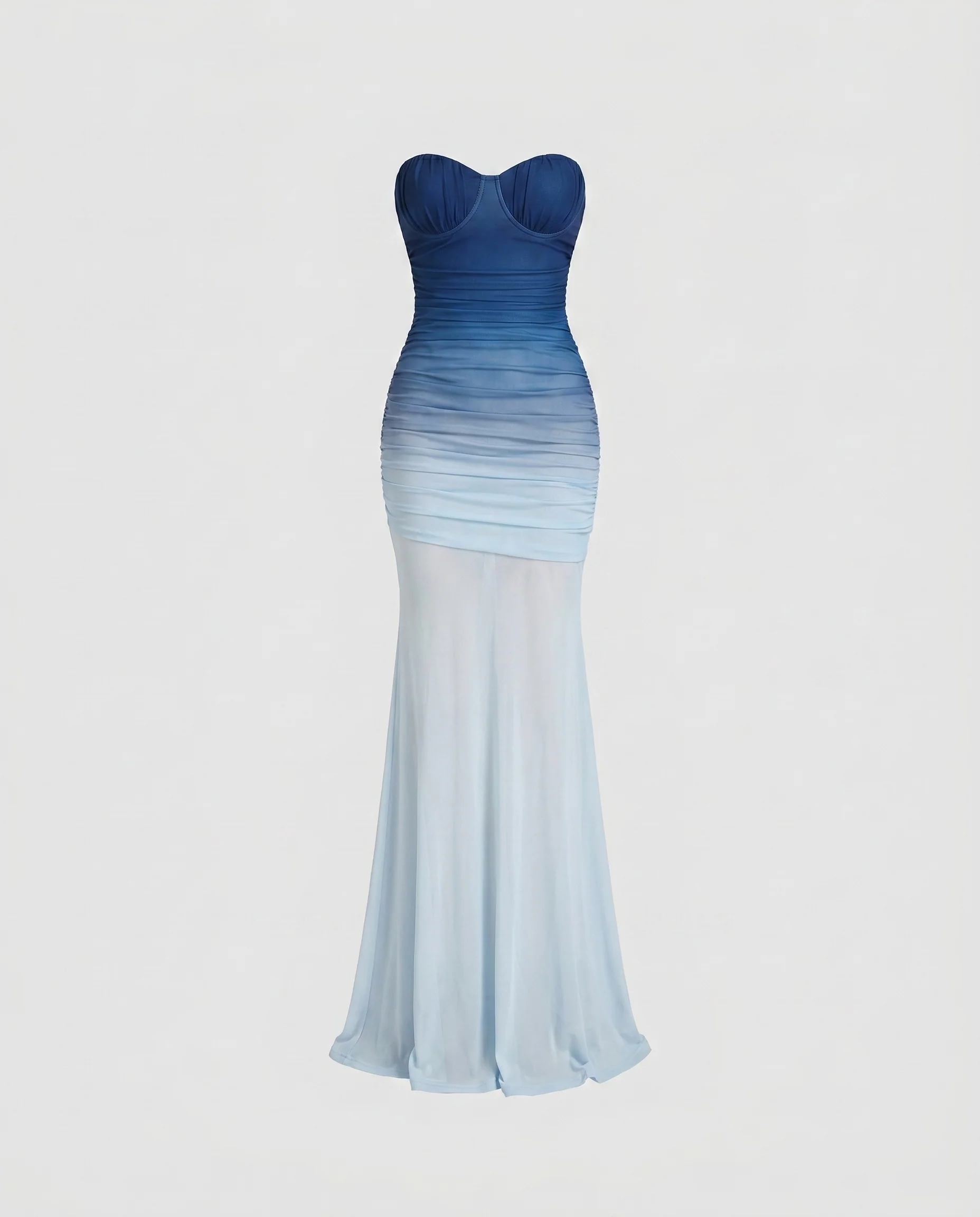 Damen figurbetontes trägerloses Eleganzkleid mit Ombre-Effekt R&B - Image 5