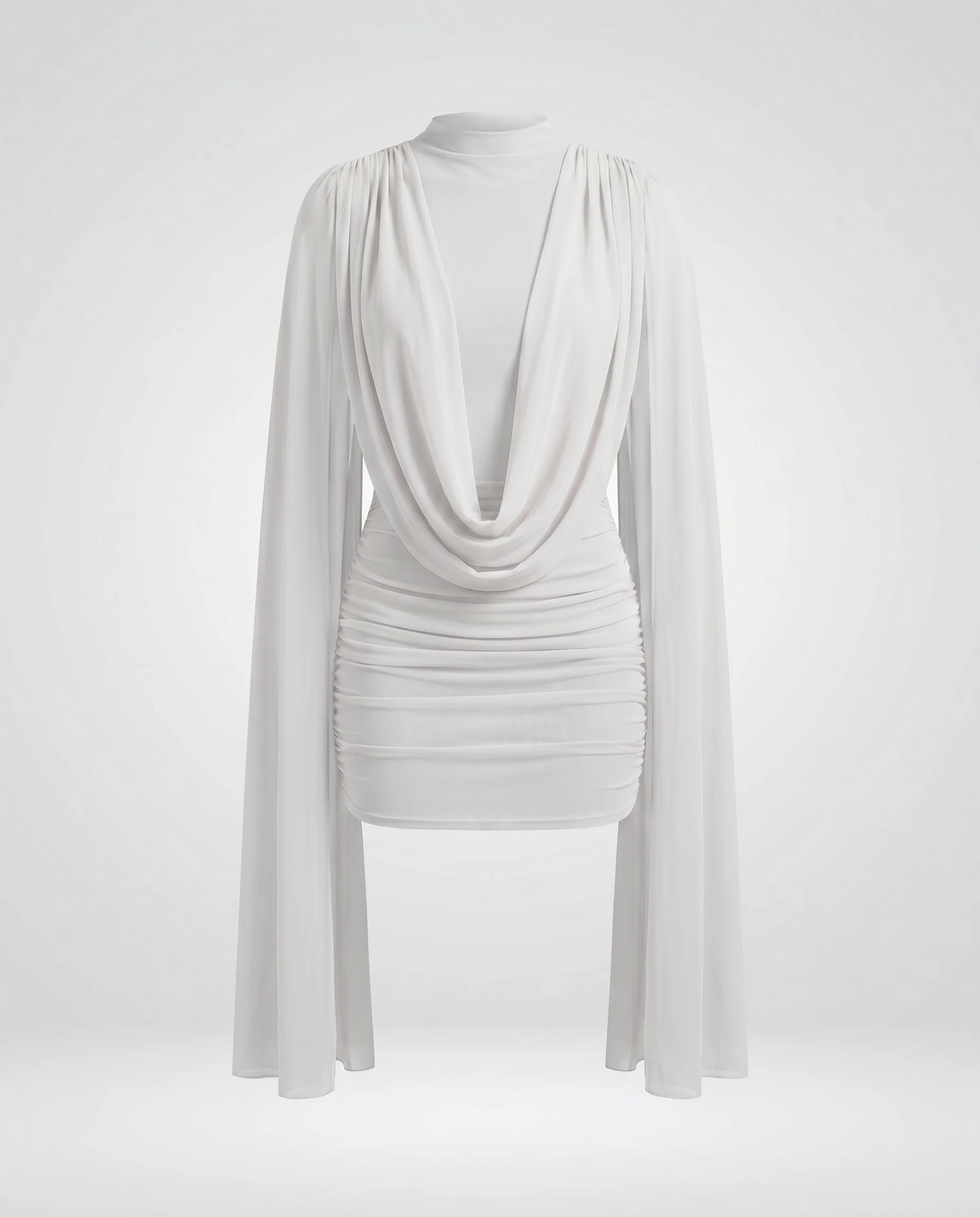 Damen figurbetontes Wickelkleid mit schwingenden Rüschen und Drapierungen R&B - Image 6