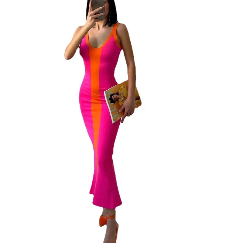 Damen figurbetontes Maxikleid mit grafischem Design R&B - Image 7