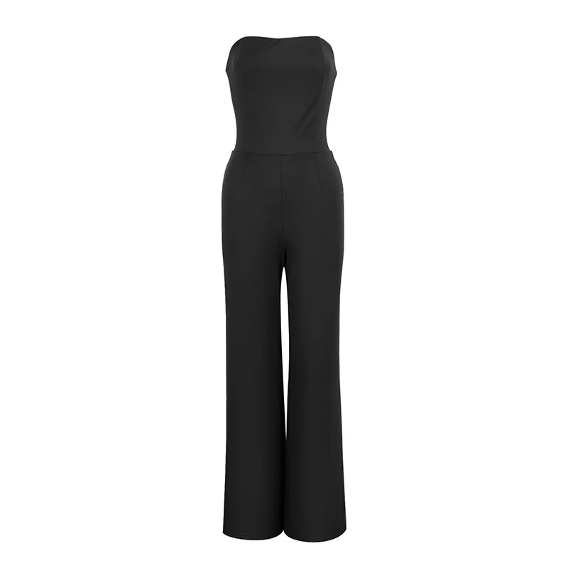 Damen Figurschmeichelnder Jumpsuit mit elegantem Bandeau-Ausschnitt und weitem Bein R&B - Image 6
