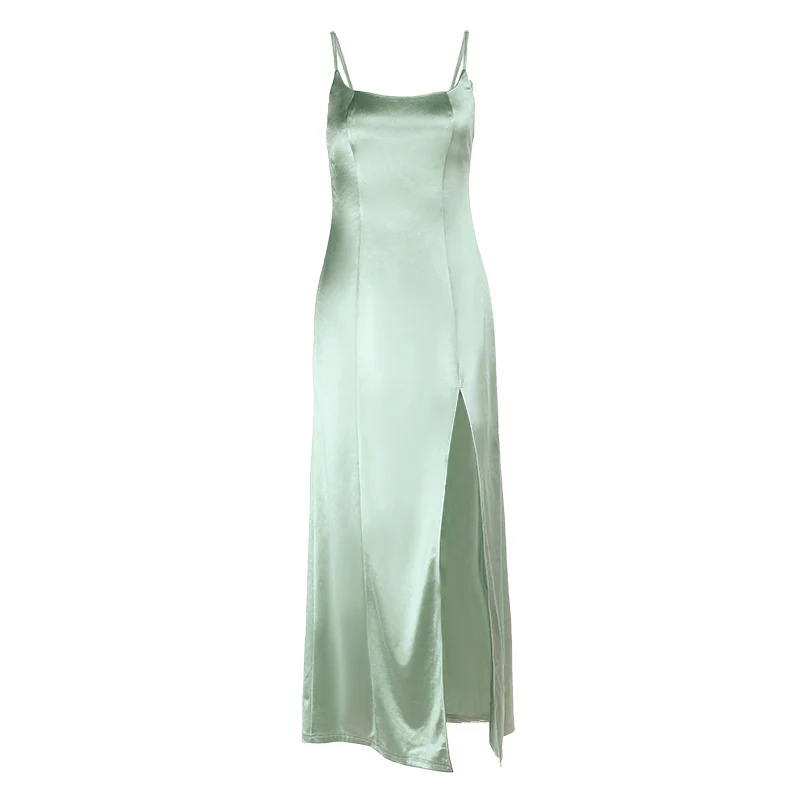 Damen Figurschmeichelndes Maxikleid mit seitlichem Schlitz und Spaghettiträgern R&B - Image 5