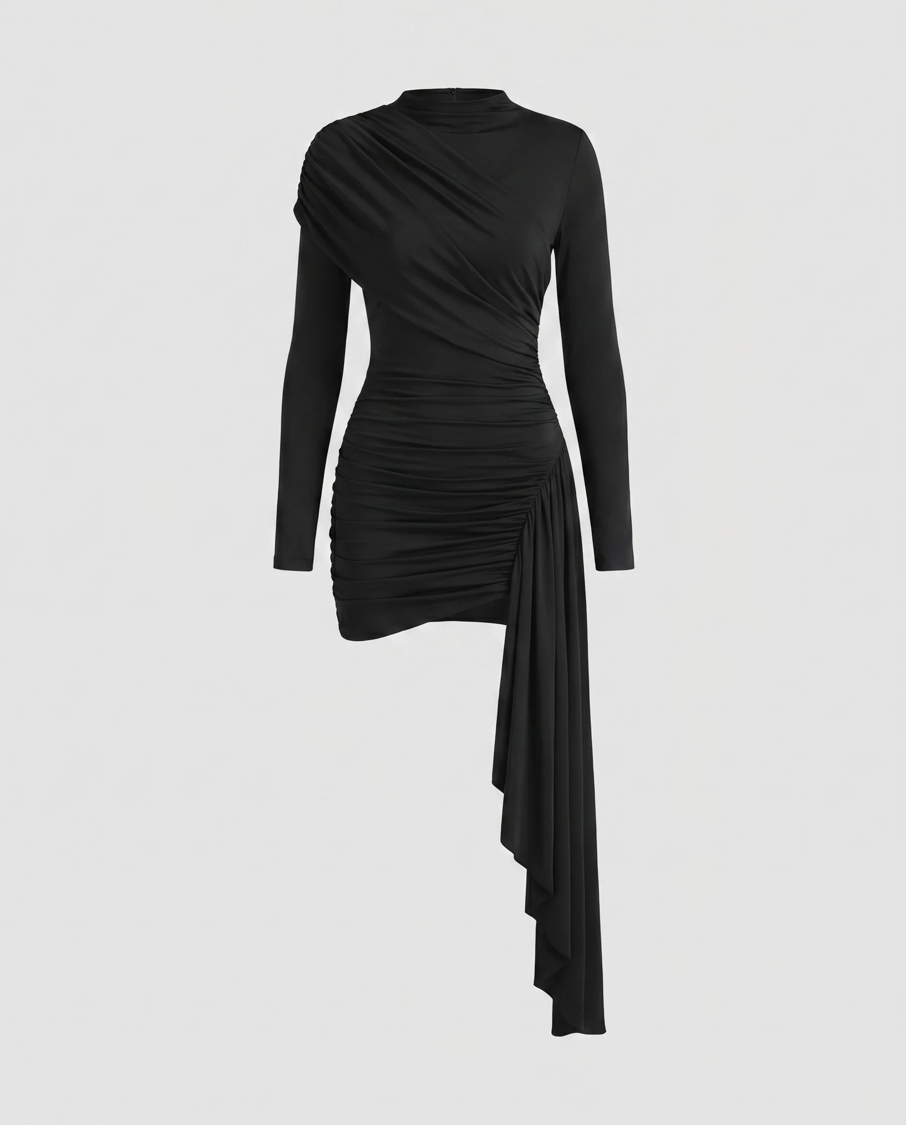 Damen Figurschmeichelndes Wickelkleid mit asymmetrischen Rüschen R&B - Image 3