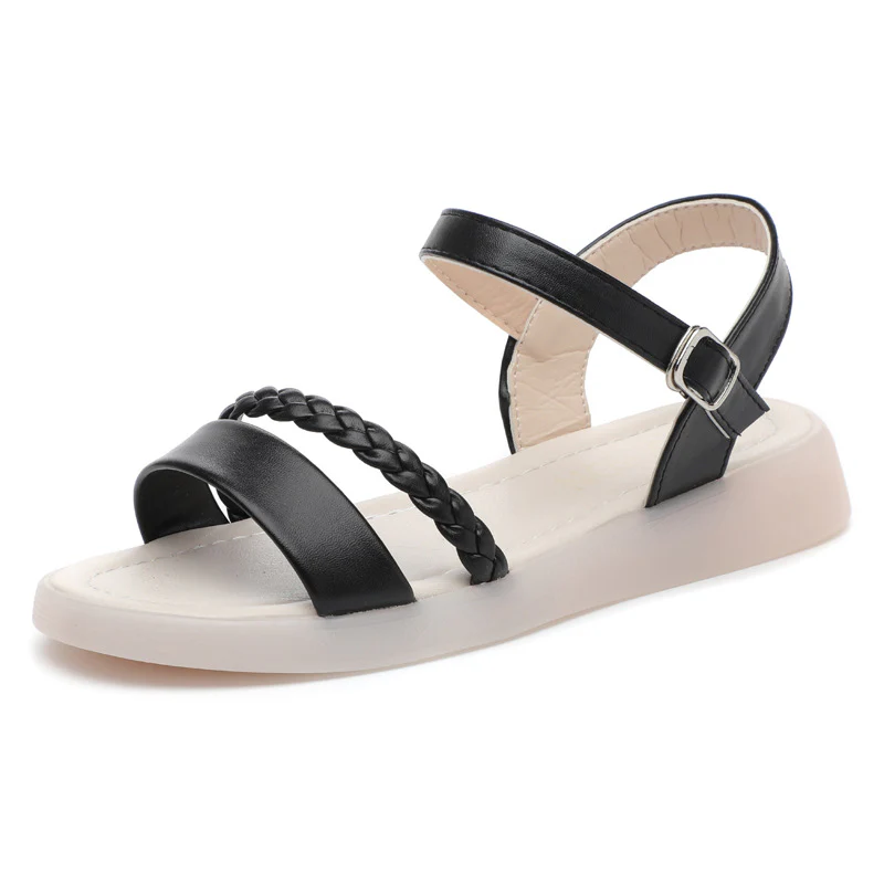 Damen Flache Sandalen mit geflochtenem Riemen und verstellbarem Fesselriemen R&B - Image 6