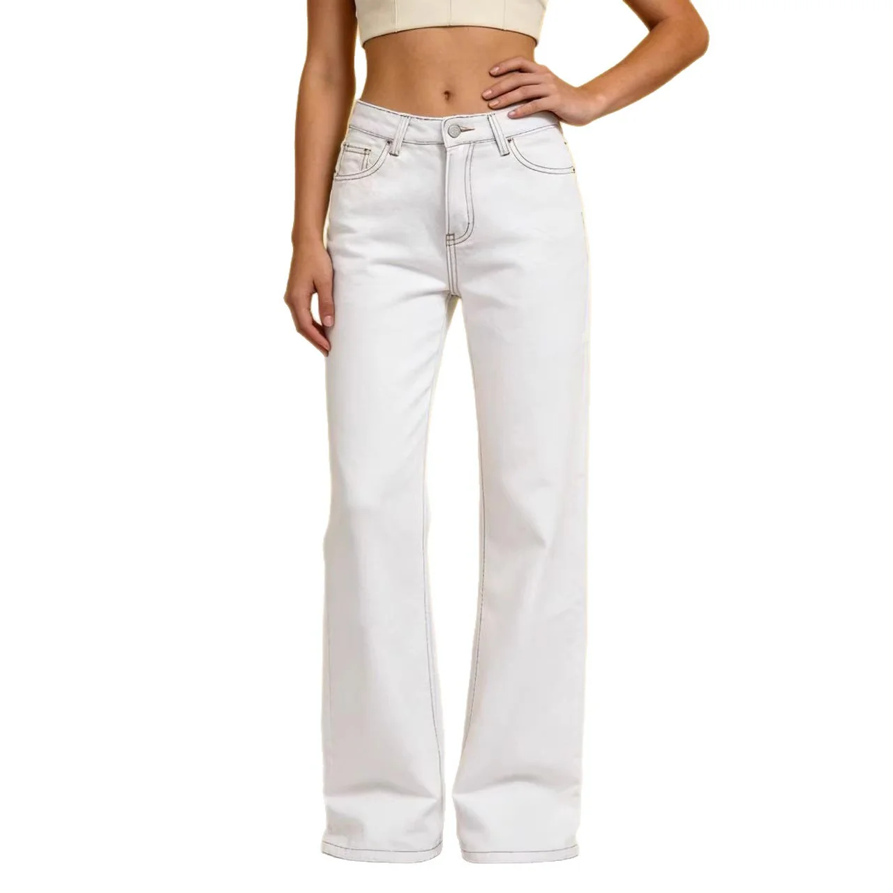 Damen Flared Jeans mit hohem Bund und eleganten Nahtdetails R&B - Image 5
